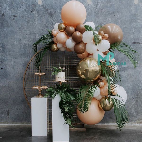 

78pcs coffee white latex balloons garland cream peach gold 4d globos birthday wedding baby shower anniversary party decorations 1027