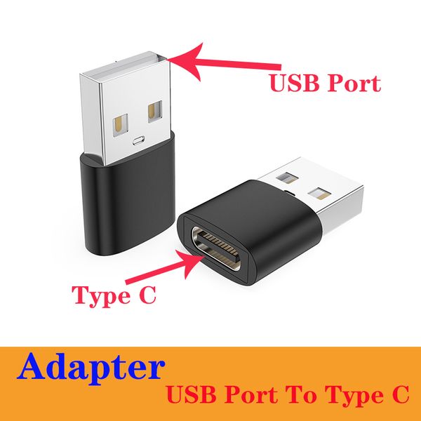 Adaptadores de telefone celular de vendas mais vendidas USB 2.0 Conector masculino para USB Tipo C A adaptador de cabo Tipo Centro C Tipo C