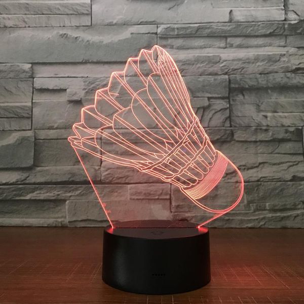 

2020 new colorful badminton design 3d stereo vision nightlight bedroom speaker bluetooth player bedside deskmusic nightlight1