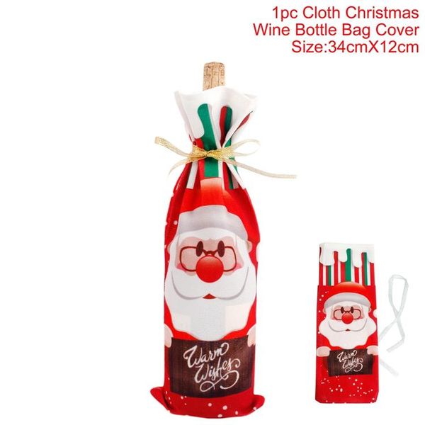 

fengrise christmas wine bottle decoration santa claus bottle cover christmas stockings gift holders xmas tableware new year gift bbyccc