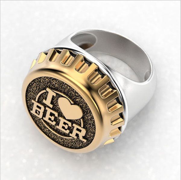 

selling ornament silver creative beer bottle cap ring creative ring factory direct sales