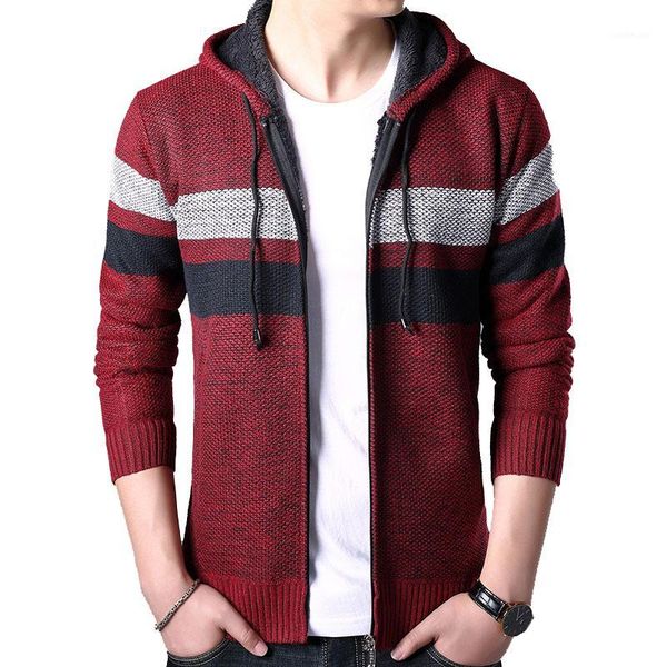 

2020 winter new mens hooded sweaters coats fashion casual patchwork plus thick keep warm sweater men cashmere sweaters j6721, White;black