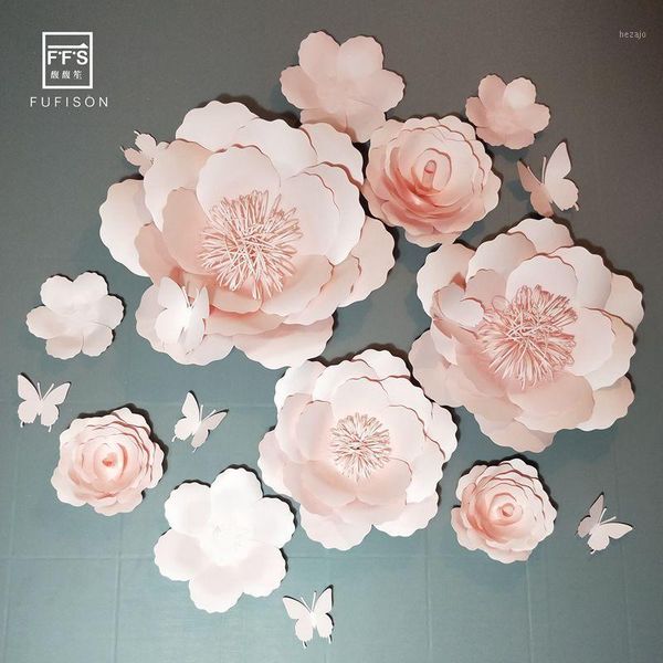 

party decoration flower backdrop ffs wall wedding room paper backdrops shopwindow first birthday girl party1