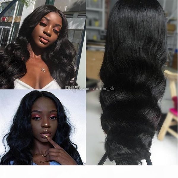

full lace wigs body wave glueless pre plucked natural hairline with baby hair peruvian remy hair wig bleached knots, Black;brown