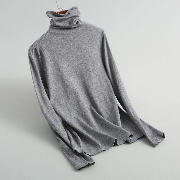 

2021 new autumn basic pullovers long sleeve turtleneck baby pink knitting women white sweater pull femme kxk2