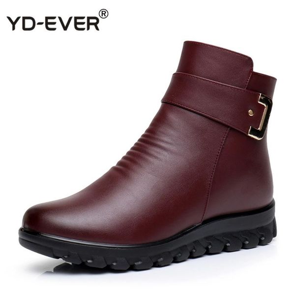 

boots winter women snow wedge heels shoes warm fur casual women's botas mujer, Black