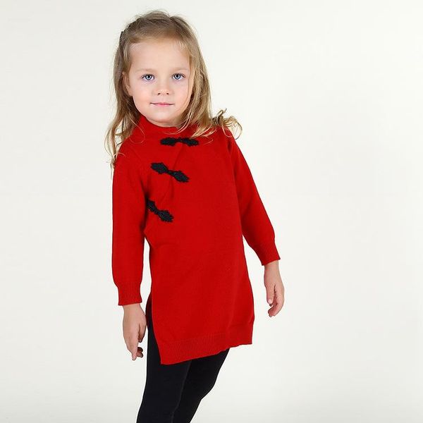 

pullover instock cheongsam girls sweater dress china style long slip classical kids lovely clothes, Blue