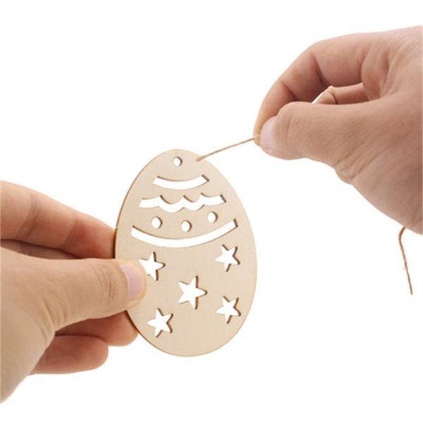 

wood easter egg pendant diy craft easter decoration creative wooden artware festival party supplies household ornament kkb3757 38 k2