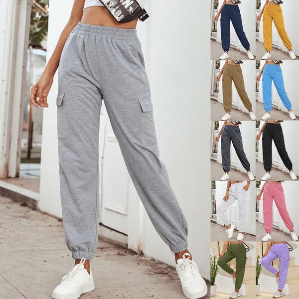 

женская одежда stretch ткань супер качество йога брюки боковые карманы спорта на открытом воздухе брюки 2020 новый p532, Black;white