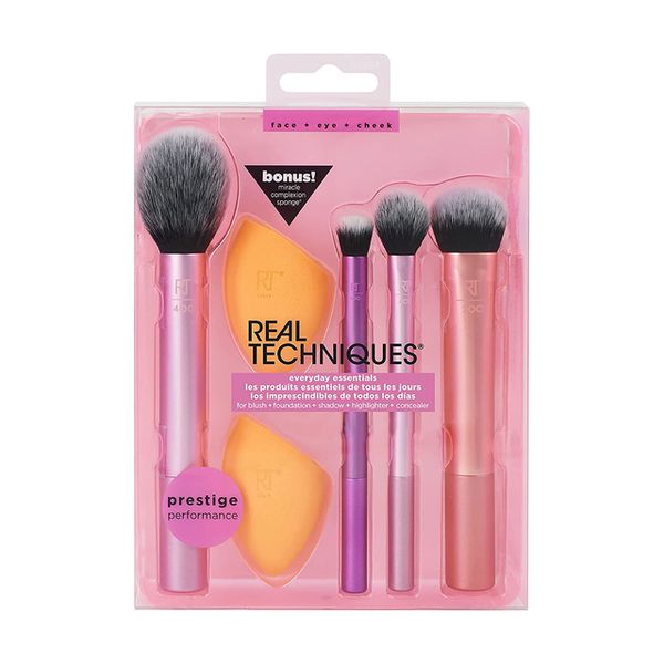 Rt pincéis com esponjas conjunto de pincel de maquiagem em pó fundação sombra delineador blush mistura maquiagem ferramentas de beleza atacado