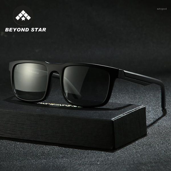 

sunglasses beyondstar 2021 tr90 frame men pochromic driving square fishing polarized glasses color changing sunglass tr91481, White;black