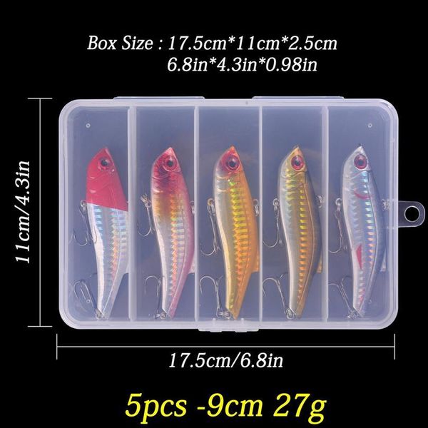 

5pcs bionic crankbait minnow vib popper fishing lures hard artificial bait kit fishing pike wobblers sets of baits jllxtr
