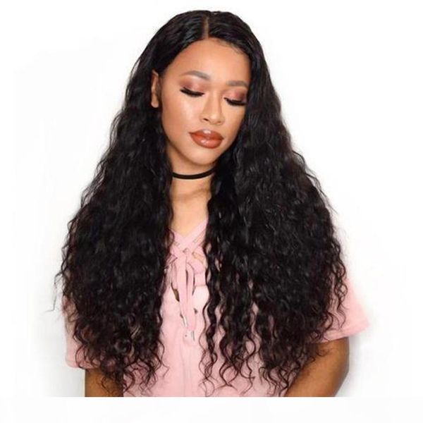 

wave wig human hair lace front wigs for black women pre plucked with baby hair bangs remy brazilian lace frontal wig 150%, Black;brown