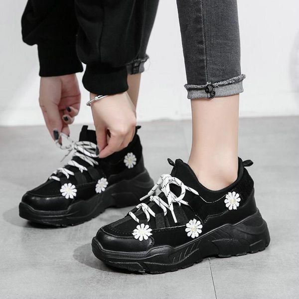 

autumn shoes popular women's shoes women's wild black sneakers running platform b62-24 jy