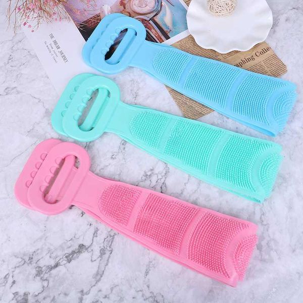

long bath towel pull back strap wash scrubber exfoliating scrub silicone wash bathroom shower washing skin care1