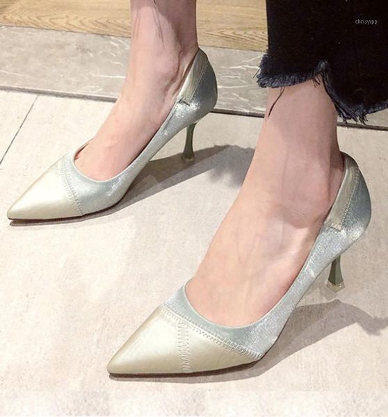 

new spring and autumn pointed thin high heels shallow mouth women's shoes wedding banquet girls fashion trend single shoes1, Black