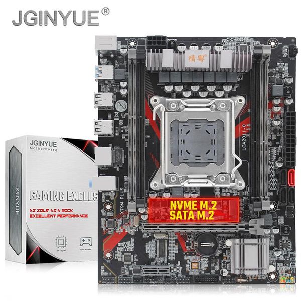 

jginyue x79 motherboard laa 2011 for intel xeon e5 v1&v2 processor ddr3 64g ecc/non-ecc memory m.2 nvme sata3.0 x79m plus