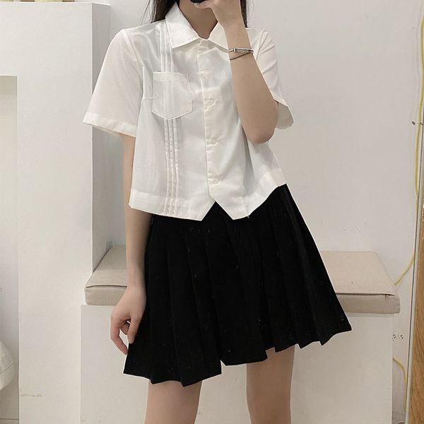 

2021 new ml 3 colour woman summer basic style waist a short line plissated women's skirt (x1416 sk3b, Black