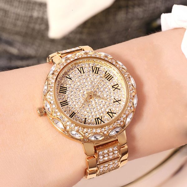 

new arrivals new sales style high-value diamond set womens watch rose gold fashion elegant hand watch student waterproof gift watch free, Slivery;brown