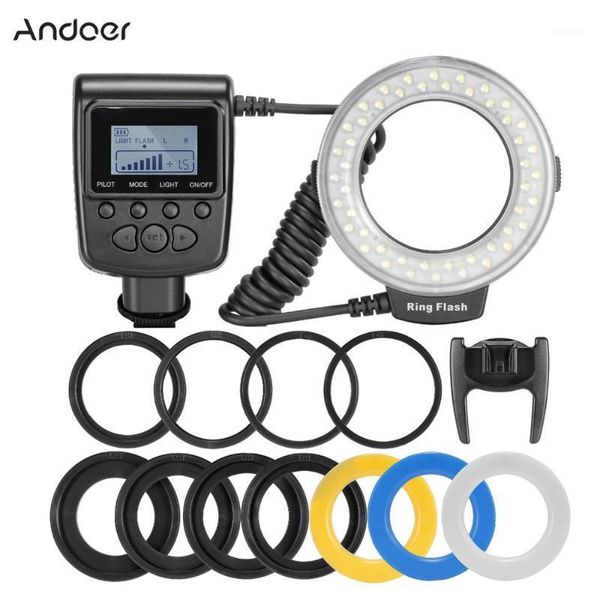

flashes andoer rf-550d macro 48 leds ring flash light mini camera for pentax dslr cameras1