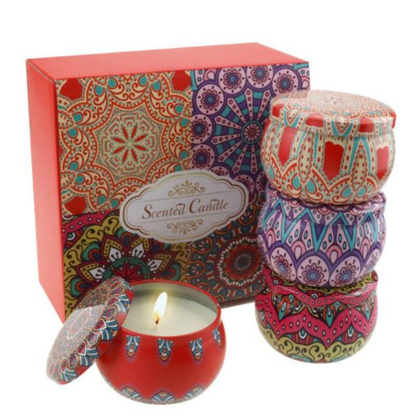 

new scented candle tin jars diy candle making kit holder storage case for dry storage spices camping party favor sweets gifts 4pcs/set