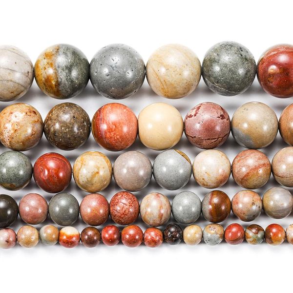 

1 strand 4 6 8 10 12mm natural red picasso stone bead round loose beads for jewelry making diy bracelet necklace bulk supplies h jllvzz