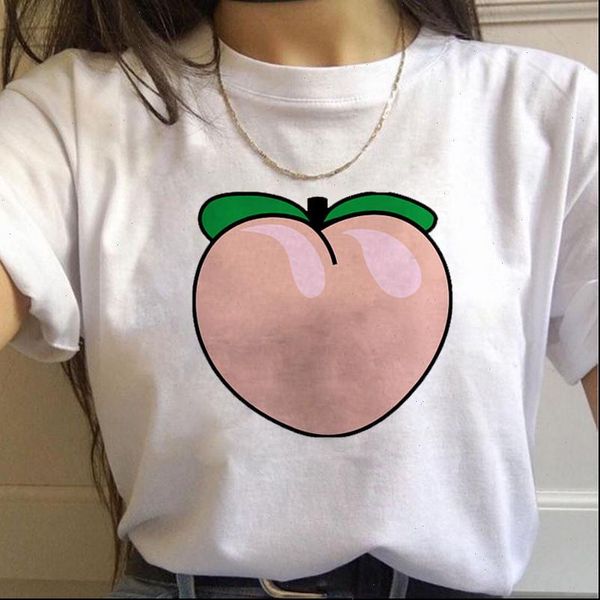 

funny women short sleeves tshirts fashion peach printed graphic t shirt kawaii shirt harajuku tumblr female t shirt tees, White