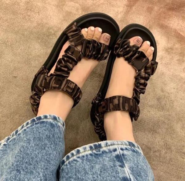 

the latest quality women silk fabrics sandals girl dress wedding heel lady shoes flat sandal more color, Black