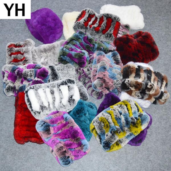 

scarves 2021 real rex fur ring scarf women knitted warm soft good elastic natural neckerchief, Blue;gray