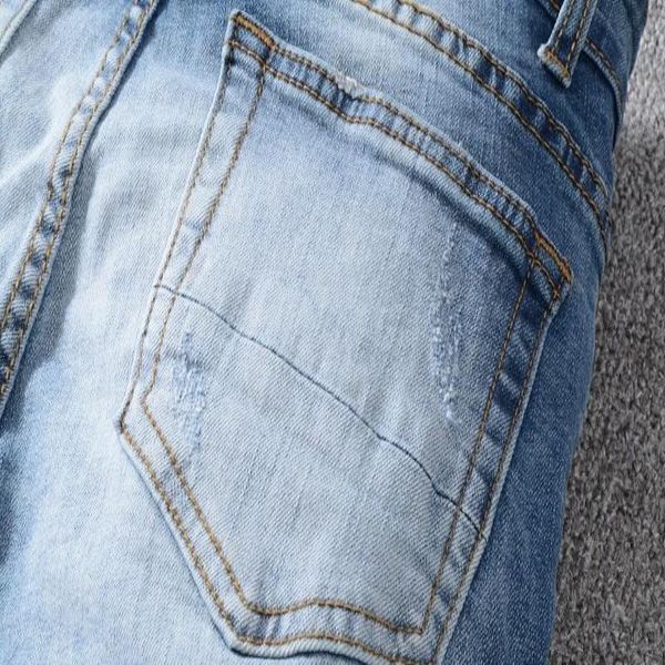 

fashion tattered hommes blue pants tattered motorcyclist slim jeans jeans pour black ripped mens denim #561 mnabx