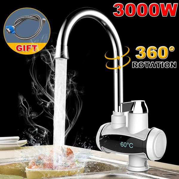 

3000w tankless water heater faucet shower instant water-heater temperature display electric water tap for kitchen bathroom