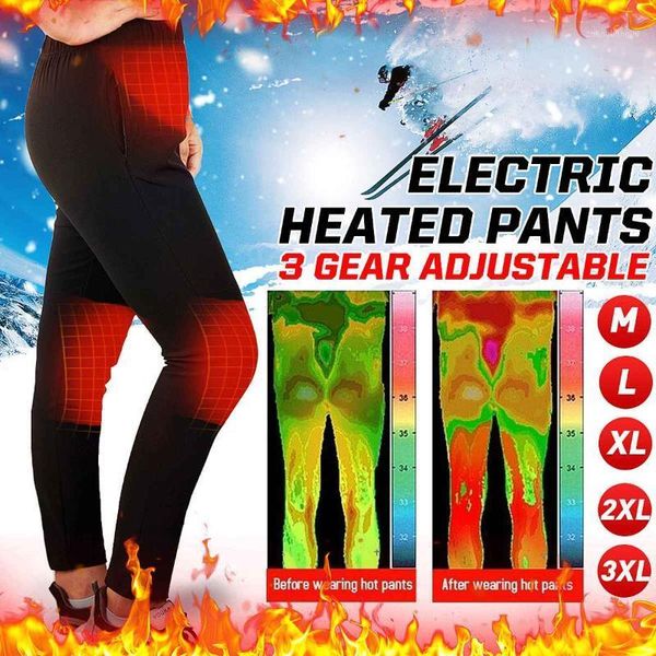 

outdoor pants winter electric heated trousers adjustable insulated warm usb heating elastic thermal underwear for camping hiking1, Black;green