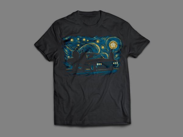 

starry night сверхъестественной футболка спортивная с капюшоном толстовка толстовка