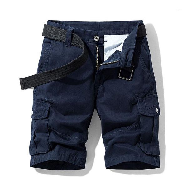

2020 summer men's baggy multi pocket cargo shorts male cotton navy mens tactical shorts short pants 30-38 no belt1, White;black