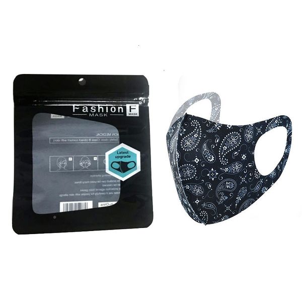 

printing washable face mask individual black cashew package anti dust pm2.5 dustproof anti-bacterial reusable silk ice printed masks 1 ncvs1