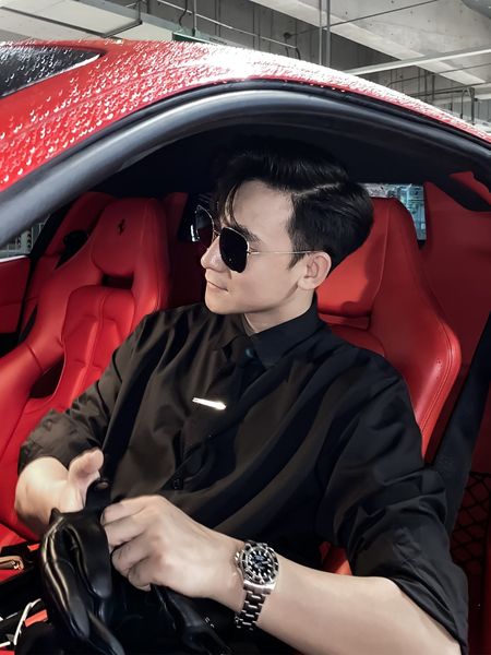 

daio ethan korean men's solid color knitted versatile formal black casual shirt tie