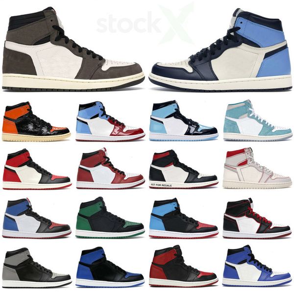 

basketball shoes 1 1s high og obsidian unc chicago pine turbo green travis scotts bloodline 1 1st jumpman men women sports sneaker