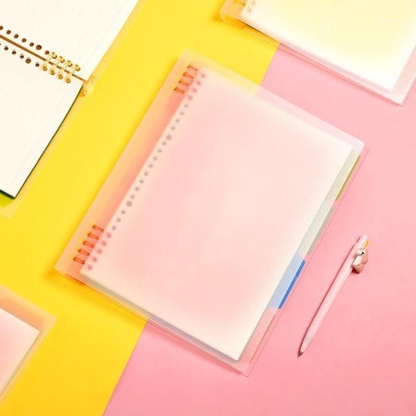 

jianwu 1set a5 b5 macaron color binder notebook diary schedule book planner diary loose-leaf binder school supplies kawaii1, Purple;pink