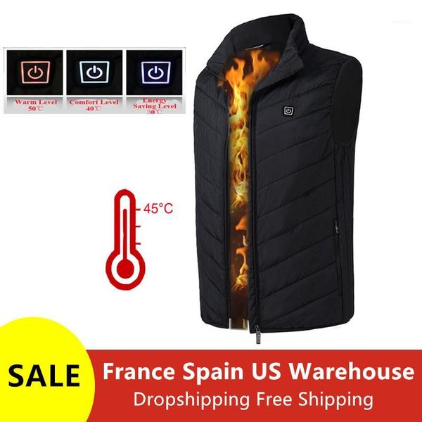 

outdoor t-shirts winter smart heating vest cotton electric heated women men flexible thermal warm jacket cycling hiking1, Gray;blue