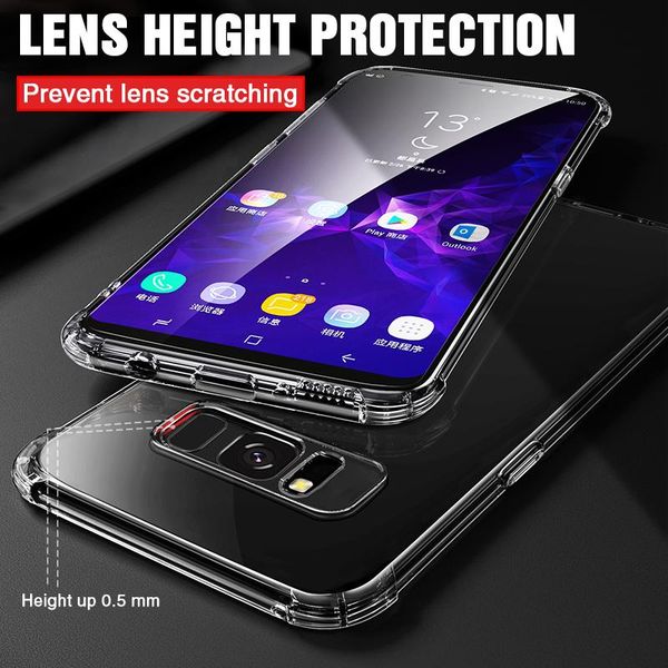 

shockproof silicone phone case for samsung galaxy s10 s9 s8 plus note 8 9 10 soft tpu transparent shell samsung s10e back wmtgoe infant2005
