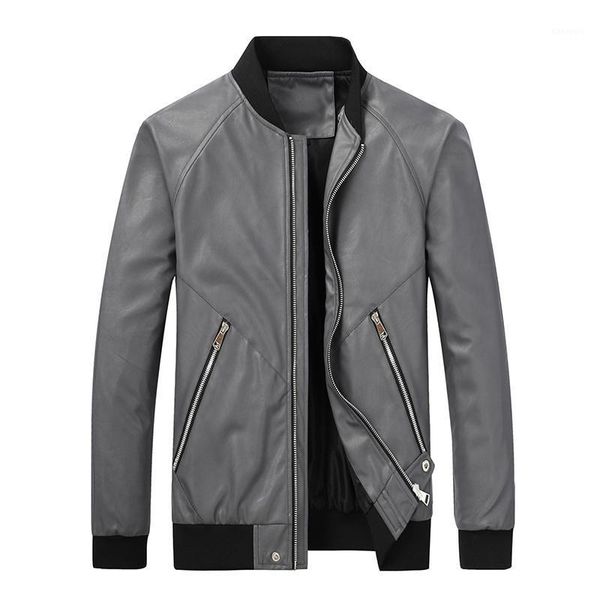 

legible leather jackets men solid motorcycle pu jacket male autumn casual leather coats slim fit mens brand clothing1, Black