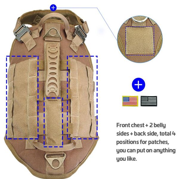 

tactical dog harness military no pull pet k9 harness vest for medium large dogs training hiking molle dog harness with bbyonq