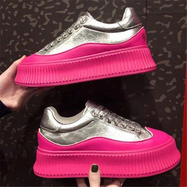

women chunky shallow sneakers platform woman casual footwear female pink vulcanized shoes dames dad shoes trainers basket femme #ov9p