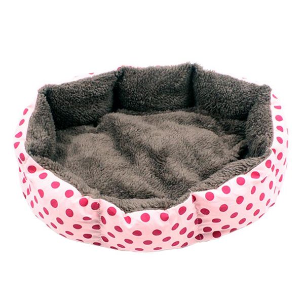 

kennels & pens durable pet house mat dog bed round dot nest octagonal warm cotton home puppy small soft cushion
