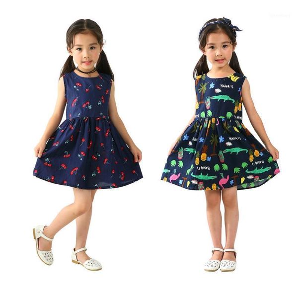

2020 summer girl dress sleeveless backless berry kid children clothes toddler dress1, Red;yellow
