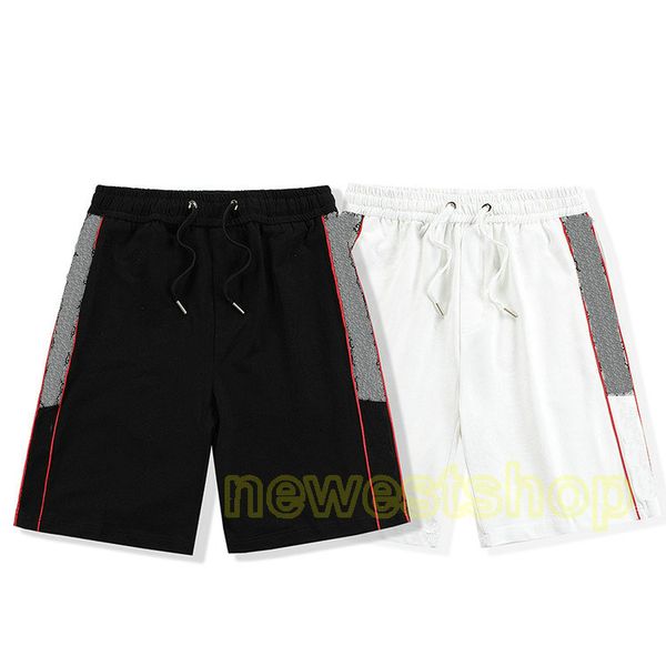 

2020 designer shorts sweatpants mens women flat red letter embroidery patchwork summer pants fashion casual cotton pocket breeches, White;black