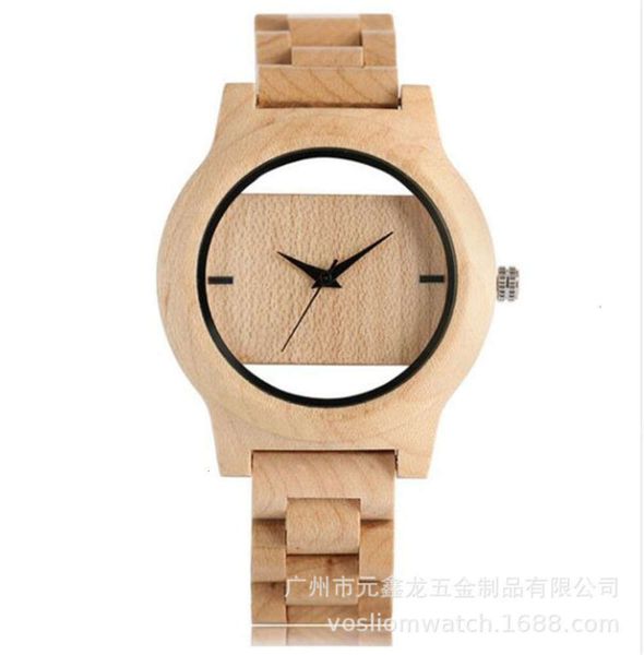 

grade wooden high all hollow handmade wooden watch men's creative leisure bamboo watch square hollow wood watch, Slivery;brown