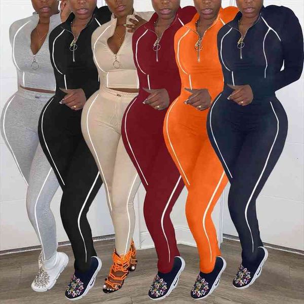 

24dl8023 autumn winter women casual sports fashion skinny solid navel two piece set and pants tracksuit sweatsuit outfits, Gray
