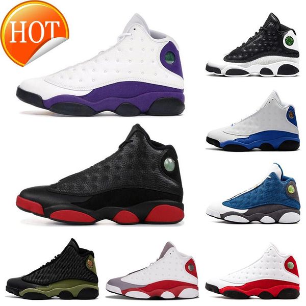 

court purple 13 13s men basketball shoes he got game black cat melo class of 2003 dirty bred sports sneakers shoes size 7 -13 u