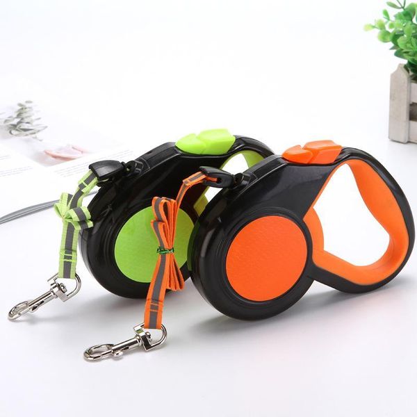 

3/5/8m pet automatic retractable reflective luminous dog leash abs nylon night walking running leads for small medium large dogs1